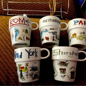 A variety of countries, espresso cups five altogether